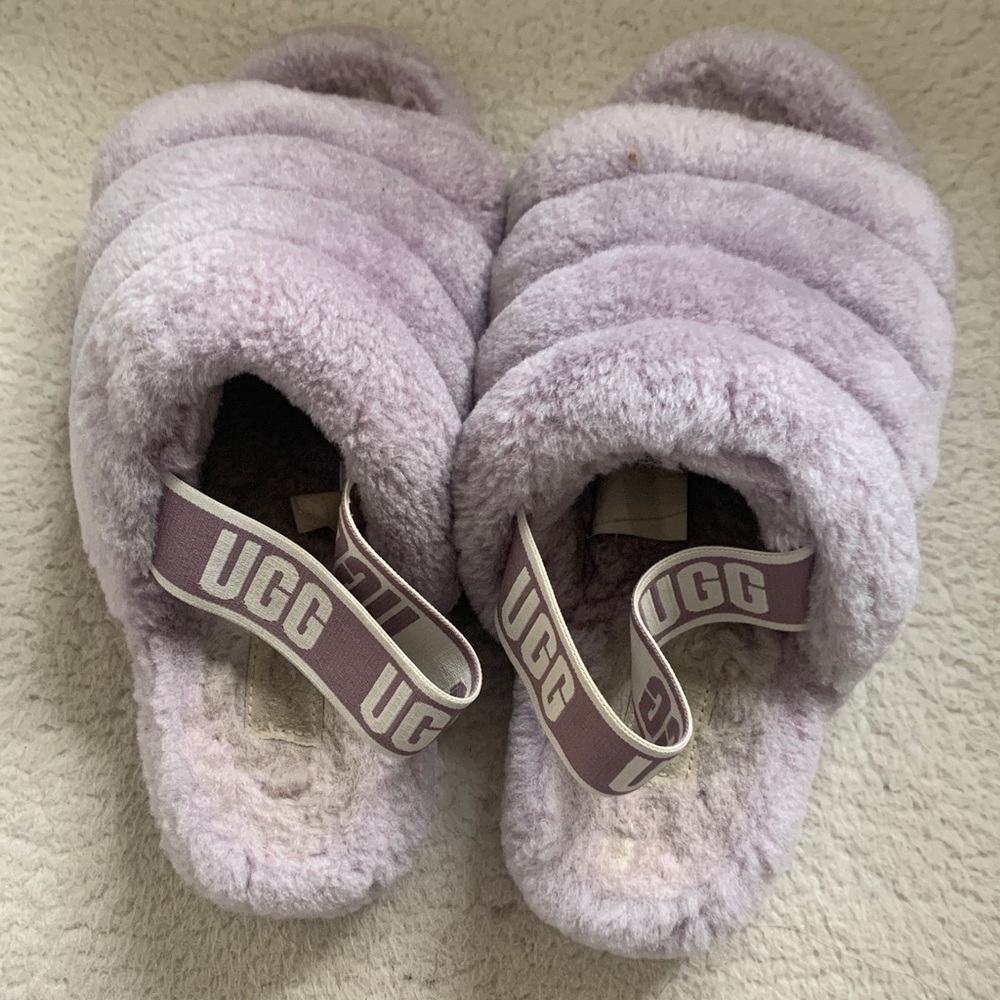 UGG Lavender Fluffy Slippers